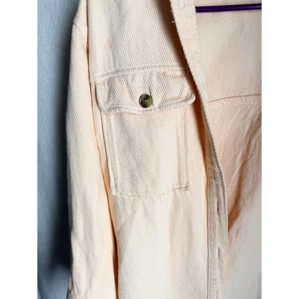 Zara Kids Peach Textured Button Down Shirt Jacket Shacket Size 13-14 164cm